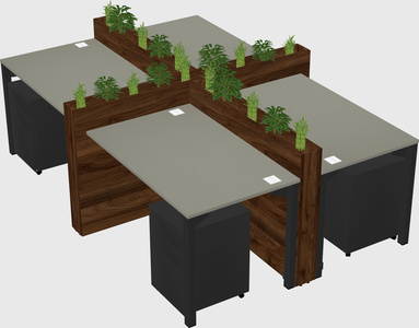 Rectangular shared desk
