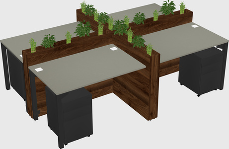 Rectangular shared desk