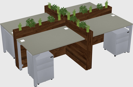 Rectangular shared desk
