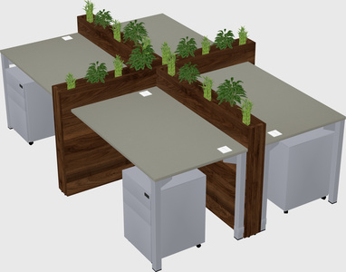 Rectangular shared desk