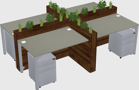 Rectangular shared desk