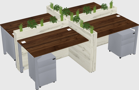 Rectangular shared desk