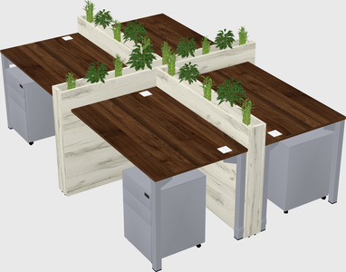 Rectangular shared desk