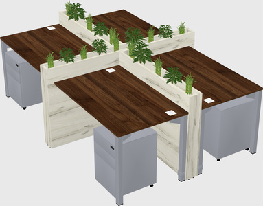 Rectangular shared desk