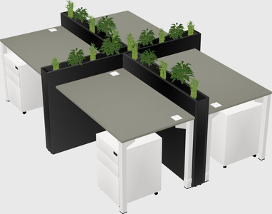 Rectangular shared desk