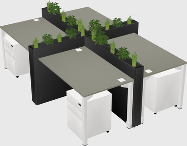 Rectangular shared desk