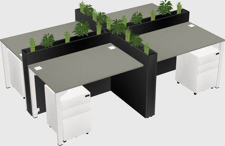 Rectangular shared desk