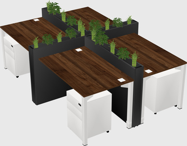 Rectangular shared desk