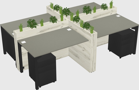 Rectangular shared desk