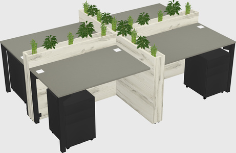 Rectangular shared desk