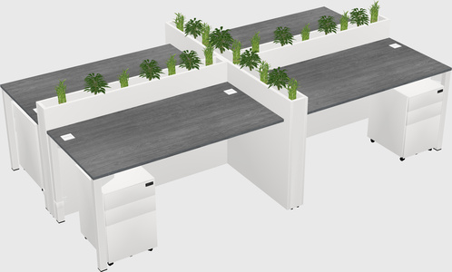 Rectangular shared desk