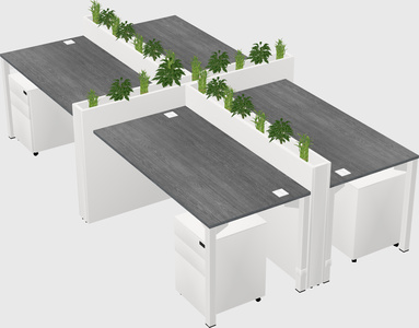 Rectangular shared desk