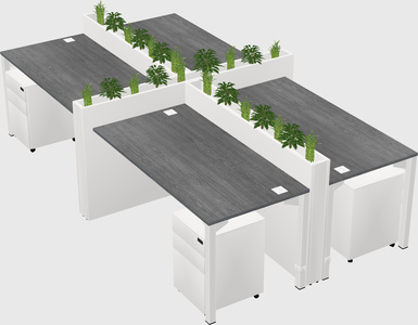 Rectangular shared desk