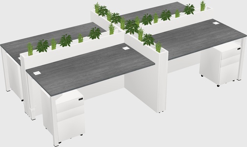 Rectangular shared desk