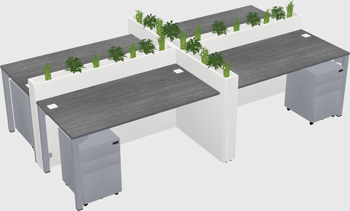 Rectangular shared desk