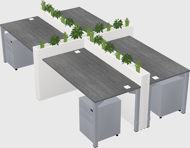 Rectangular shared desk