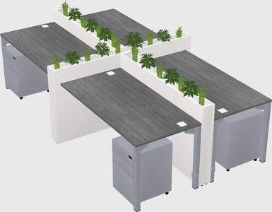 Rectangular shared desk