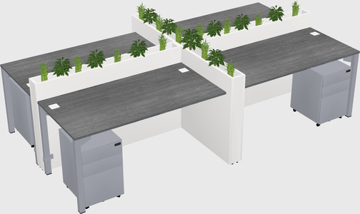 Rectangular shared desk