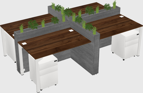 Rectangular shared desk