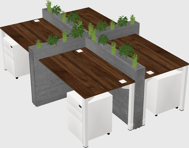 Rectangular shared desk