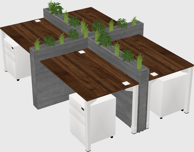 Rectangular shared desk