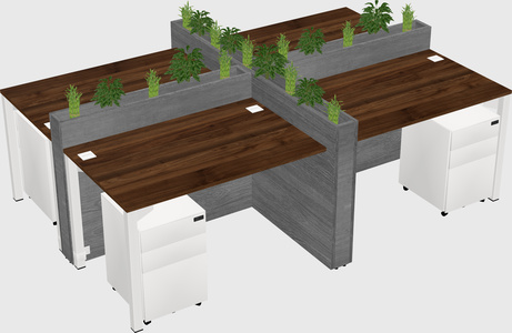 Rectangular shared desk