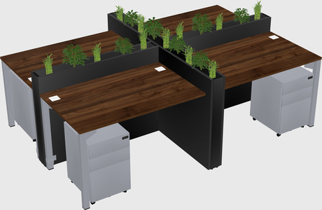 Rectangular shared desk