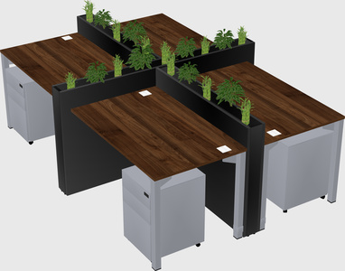 Rectangular shared desk