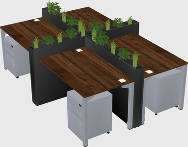 Rectangular shared desk