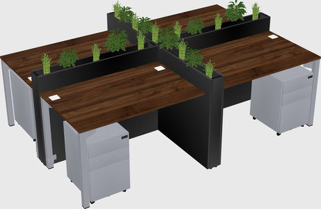 Rectangular shared desk