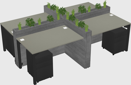 Rectangular shared desk