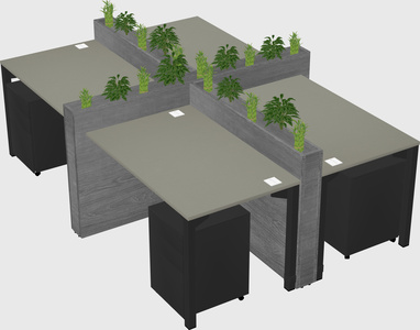 Rectangular shared desk