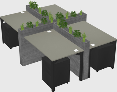 Rectangular shared desk