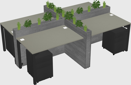 Rectangular shared desk