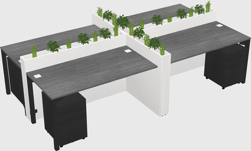 Rectangular shared desk