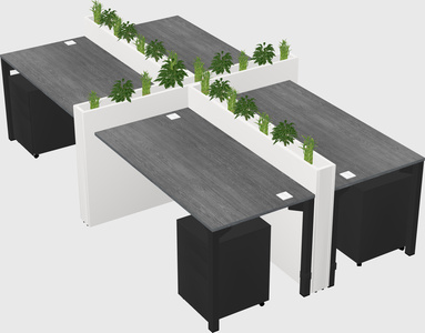 Rectangular shared desk