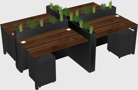 Rectangular shared desk