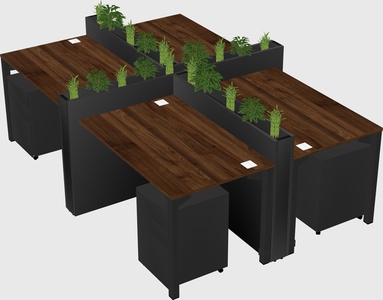 Rectangular shared desk