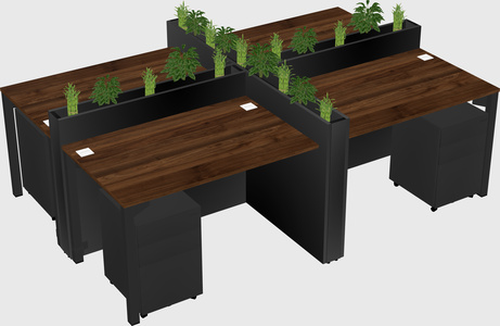 Rectangular shared desk