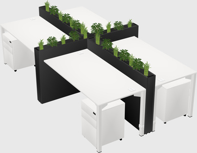Rectangular shared desk