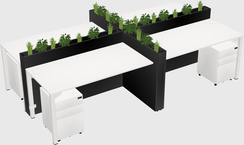 Rectangular shared desk