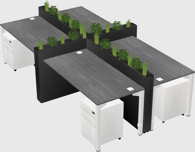 Rectangular shared desk