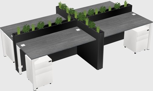 Rectangular shared desk
