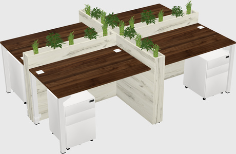 Rectangular shared desk