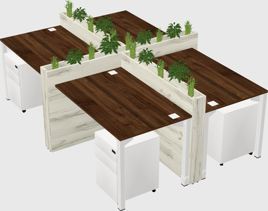 Rectangular shared desk