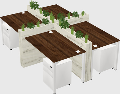 Rectangular shared desk