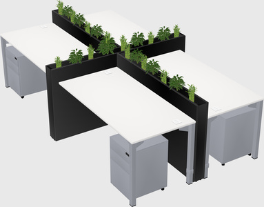 Rectangular shared desk