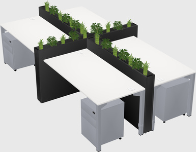 Rectangular shared desk