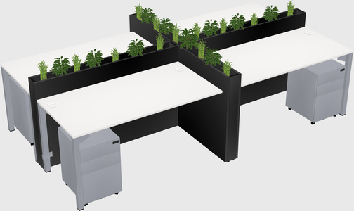 Rectangular shared desk