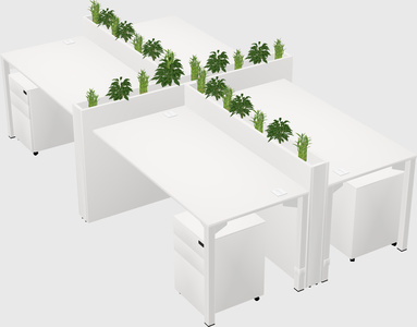 Rectangular shared desk